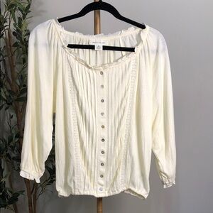 Skye's the Limit Cream Button-Down Blouse (T2)